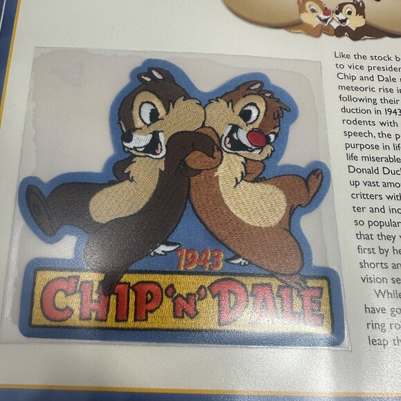 Chip N Dale 1943 Willabee & Ward Collectible Disney Patch & Fact Card - Picture 2 of 4
